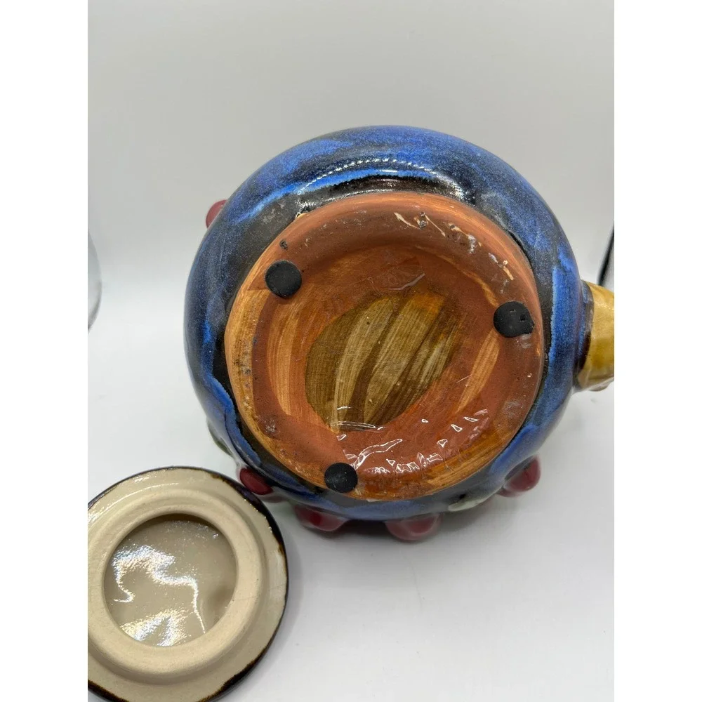 Whimsical Ceramic Teapot,‎ Unique Collectible Teapot, Fruit Design Decor
